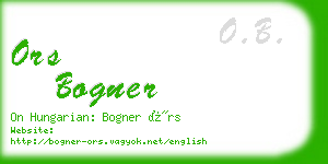 ors bogner business card